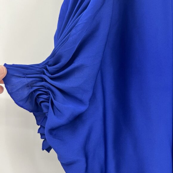 DVF Diane Von Furstenberg Blue Silk Blouson Dress Size 0 - Picture 3 of 6